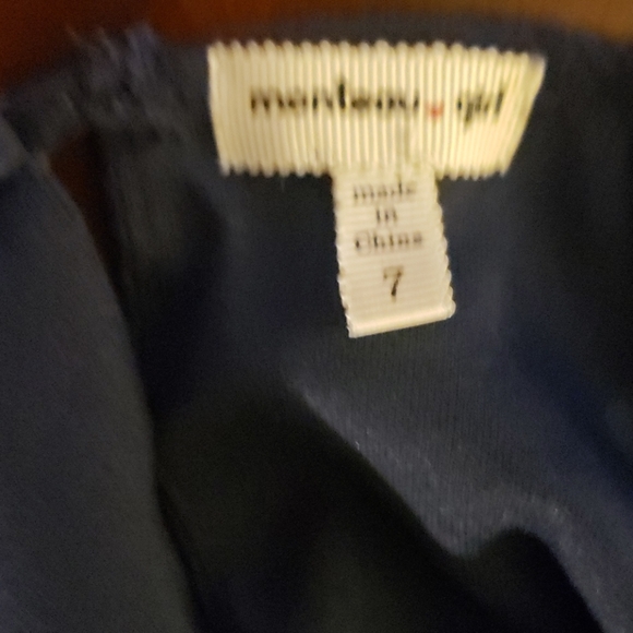 Monteau Open Shoulder Dress Navy Girls Size 7 - Picture 4 of 4